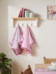 Lucy Tiffney Set of 2 Pink/Yellow Tea Towels - Image 1 of 3