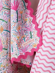 Lucy Tiffney Set of 2 Pink/Yellow Tea Towels - Image 2 of 3