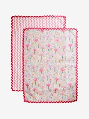 Lucy Tiffney Set of 2 Pink/Yellow Tea Towels - Image 3 of 3