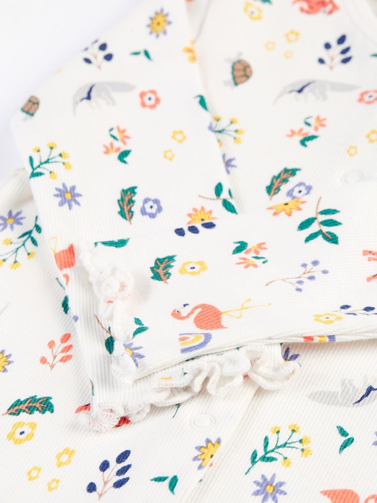 Frugi All Over Print Rib White Gift Set - Image 2 of 4 Frugi All Over Print Rib White Gift Set - Image 2 of 4