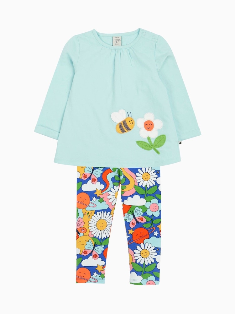 Frugi Blue Top And Legging Opal Outfit Set - Image 1 of 4