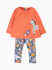Frugi Orange Top And Legging Opal Outfit Set - Image 1 of 5