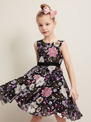 Phase Eight Black Remy Floral Shimmer Dress - Image 4 of 8