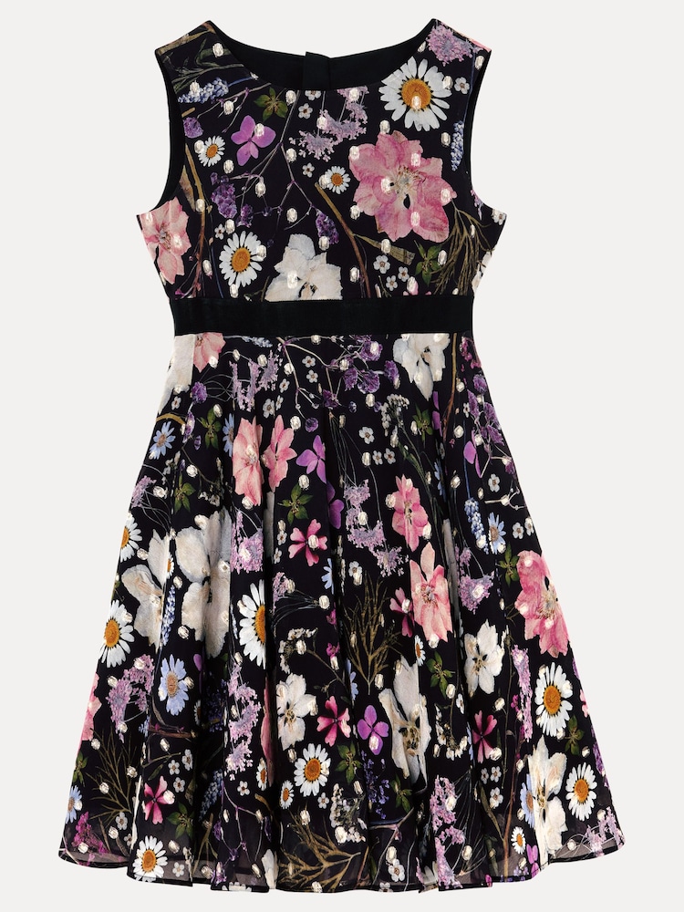 Phase Eight Black Remy Floral Shimmer Dress - Image 8 of 8