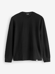 DSquared2 Black Underwear Long Sleeve Stretch Cotton Jersey Logo T-Shirt - Image 1 of 1