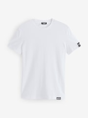 DSquared2 White Underwear Short Sleeve Stretch Cotton Rich Jersey Badge Logo T-Shirt - Image 1 of 1