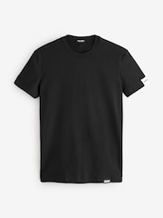 DSquared2 Black Chrome Underwear Short Sleeve Stretch Cotton Rich Jersey Badge Logo T-Shirt - Image 1 of 1