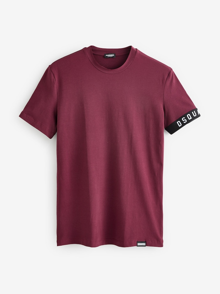 DSquared2 Burgundy Red Underwear Arm Logo T-Shirt - Image 1 of 1