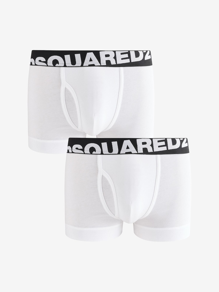 DSquared2 White Underwear Logo Band Boxers 2 Pack - Image 1 of 3