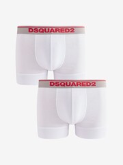 DSquared2 White Underwear Red Logo Band Boxers 2 Pack - Image 1 of 2