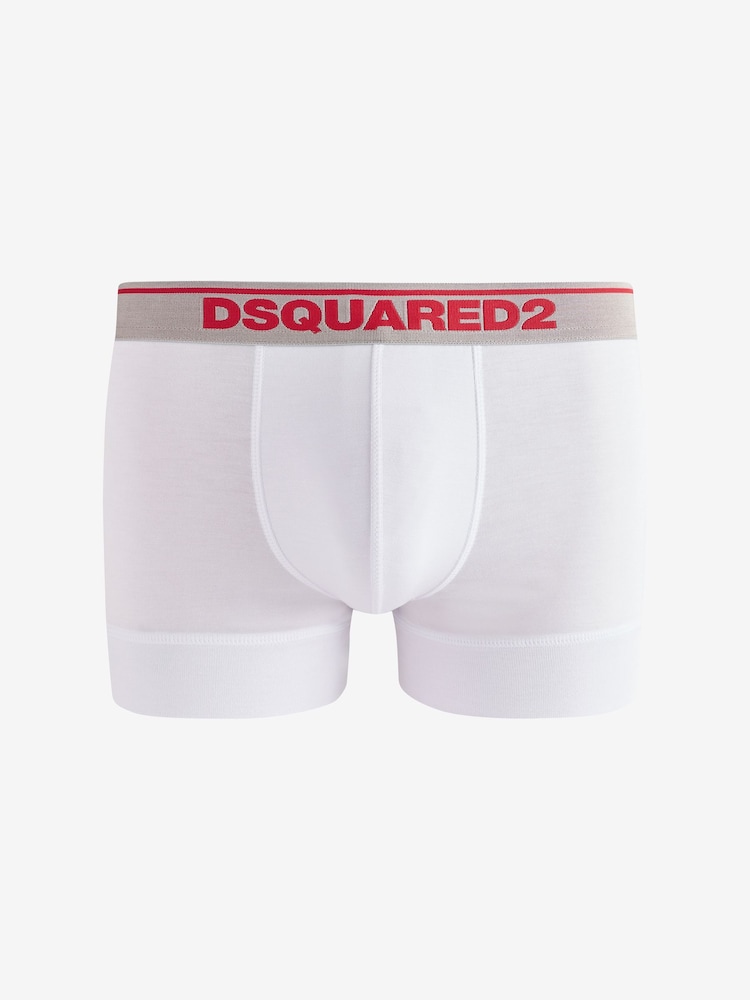 DSquared2 White Underwear Red Logo Band Boxers 2 Pack - Image 2 of 2