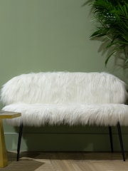 Fifty Five South White Sienna Faux Fur Sofa with Black Legs - Image 1 of 6