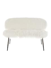 Fifty Five South White Sienna Faux Fur Sofa with Black Legs - Image 3 of 6