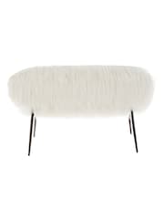 Fifty Five South White Sienna Faux Fur Sofa with Black Legs - Image 5 of 6