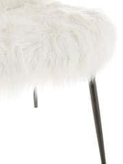 Fifty Five South White Sienna Faux Fur Sofa with Black Legs - Image 6 of 6