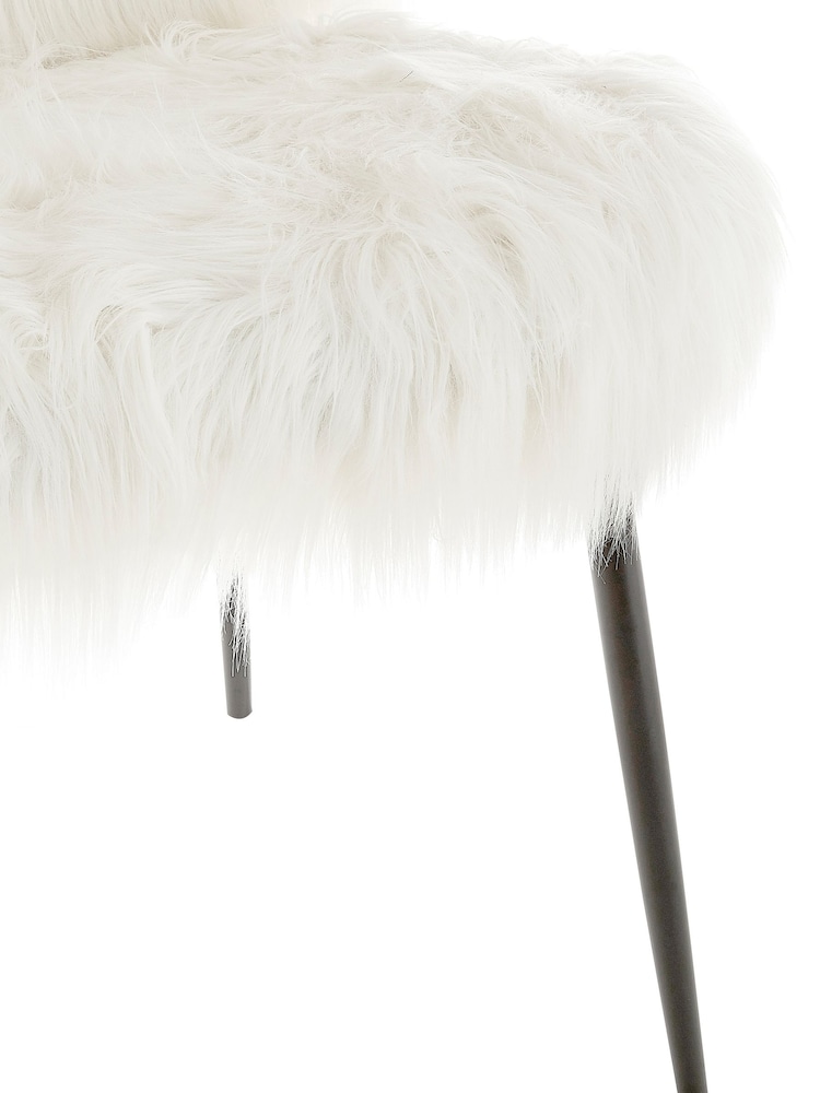 Fifty Five South White Sienna Faux Fur Sofa with Black Legs - Image 6 of 6