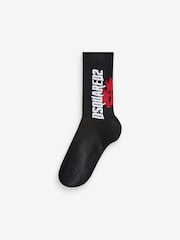 DSquared2 Black Underwear Maple Leaf Logo Mid Crew Socks - Image 1 of 2