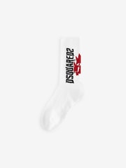 DSquared2 White Underwear Maple Leaf Logo Mid Crew Socks - Image 1 of 1