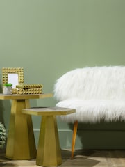 Fifty Five South White Sienna Faux Fur Sofa with Gold Legs - Image 2 of 8