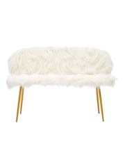 Fifty Five South White Sienna Faux Fur Sofa with Gold Legs - Image 3 of 8