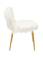Fifty Five South White Sienna Faux Fur Sofa with Gold Legs - Image 4 of 8