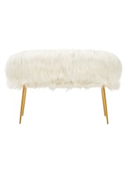 Fifty Five South White Sienna Faux Fur Sofa with Gold Legs - Image 5 of 8