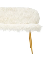 Fifty Five South White Sienna Faux Fur Sofa with Gold Legs - Image 6 of 8