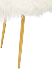 Fifty Five South White Sienna Faux Fur Sofa with Gold Legs - Image 7 of 8