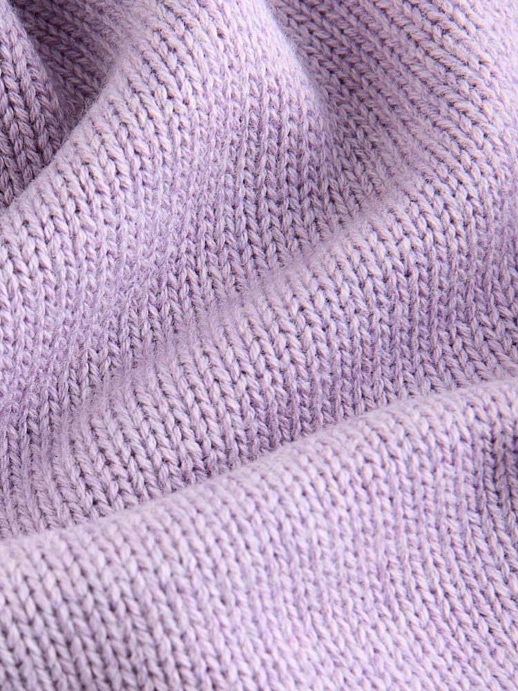 Lilac Purple Lilac Full Sleeves Button 100% Cotton Cardigan - Image 4 of 4
