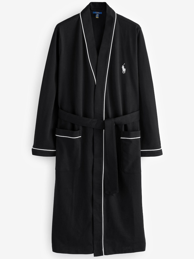 Polo Ralph Lauren Tipped Jersey Long Dressing Gown - Image 4 of 4