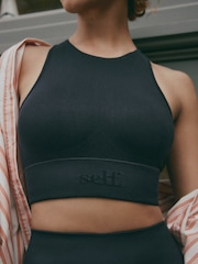 Zwart - self. Seamfree Sports Crop Top - Image 4 of 7