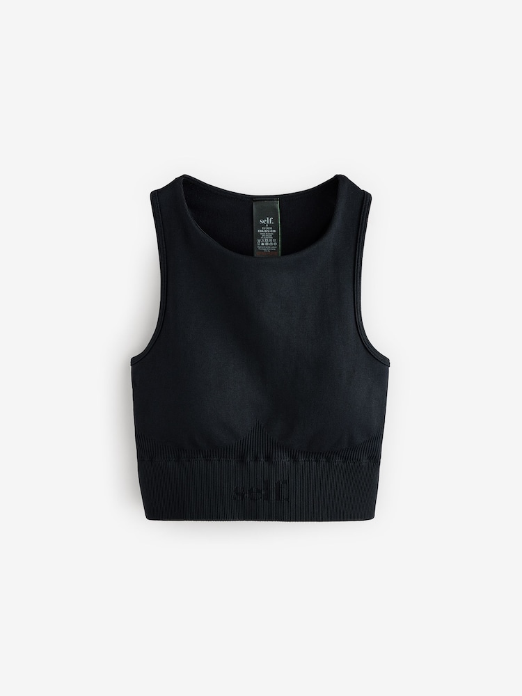 Zwart - self. Seamfree Sports Crop Top - Image 5 of 7
