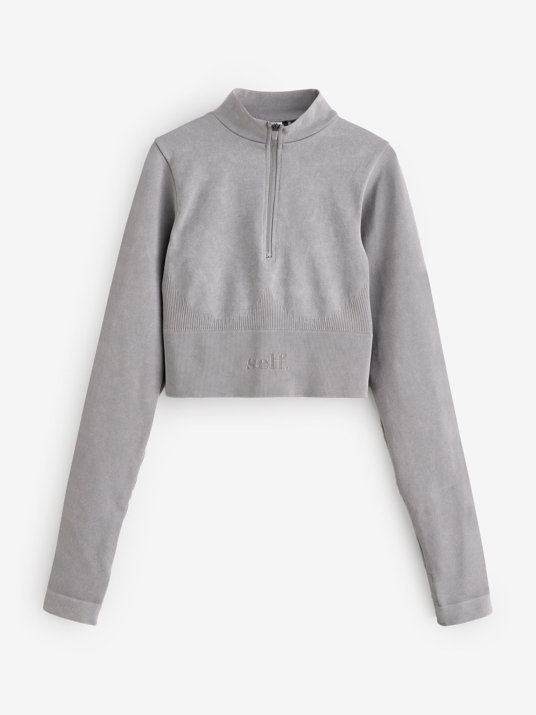 Buy self. Grey Quarter Zip Seamfree Crop Top from the Next UK