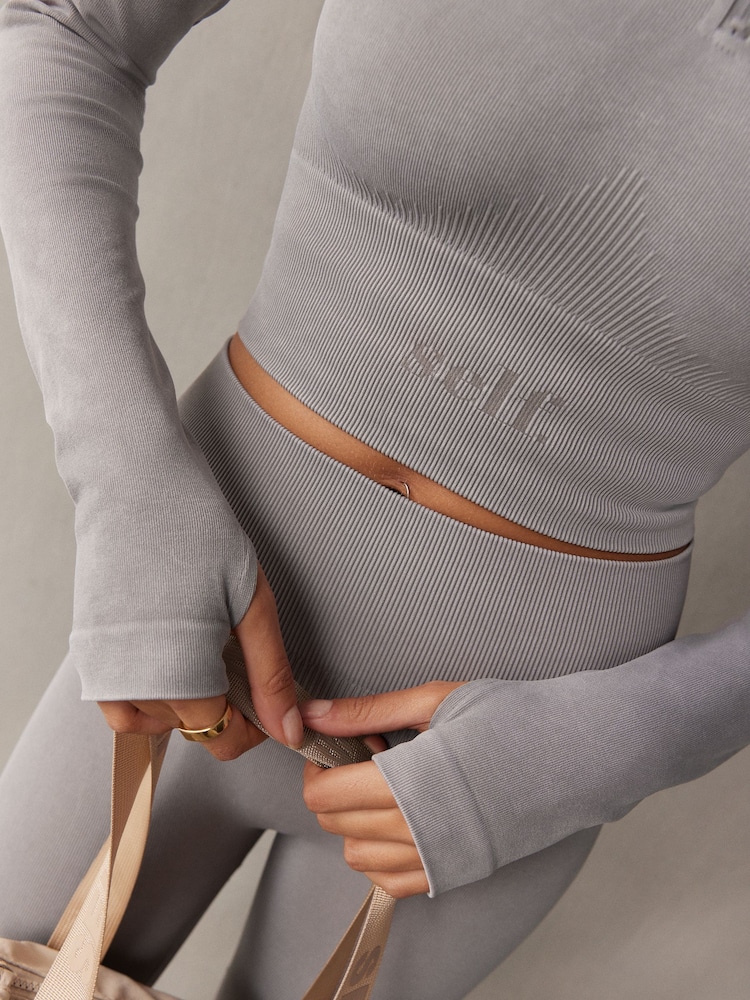 Buy Grey Quarter Zip Seamfree Crop Top from the Next UK