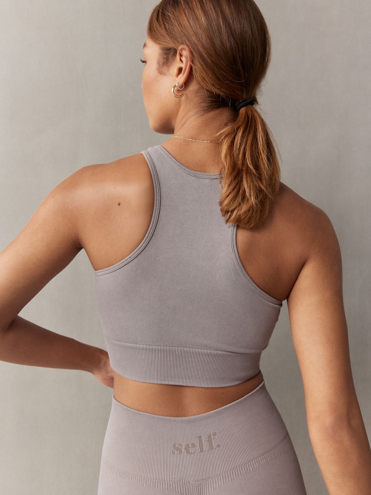 Grey - self. Seamfree Sports Crop Top - Image 2 of 7 Grey - self. Seamfree Sports Crop Top - Image 2 of 7