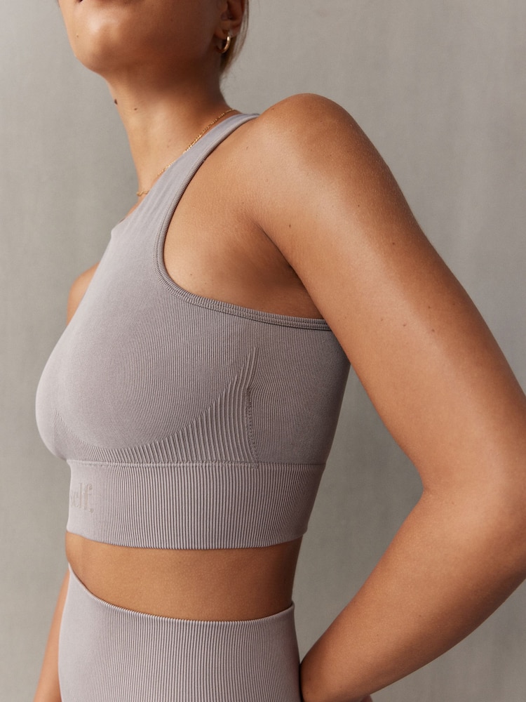 self. Grey Seamfree Sports Crop Top - Image 3 of 7