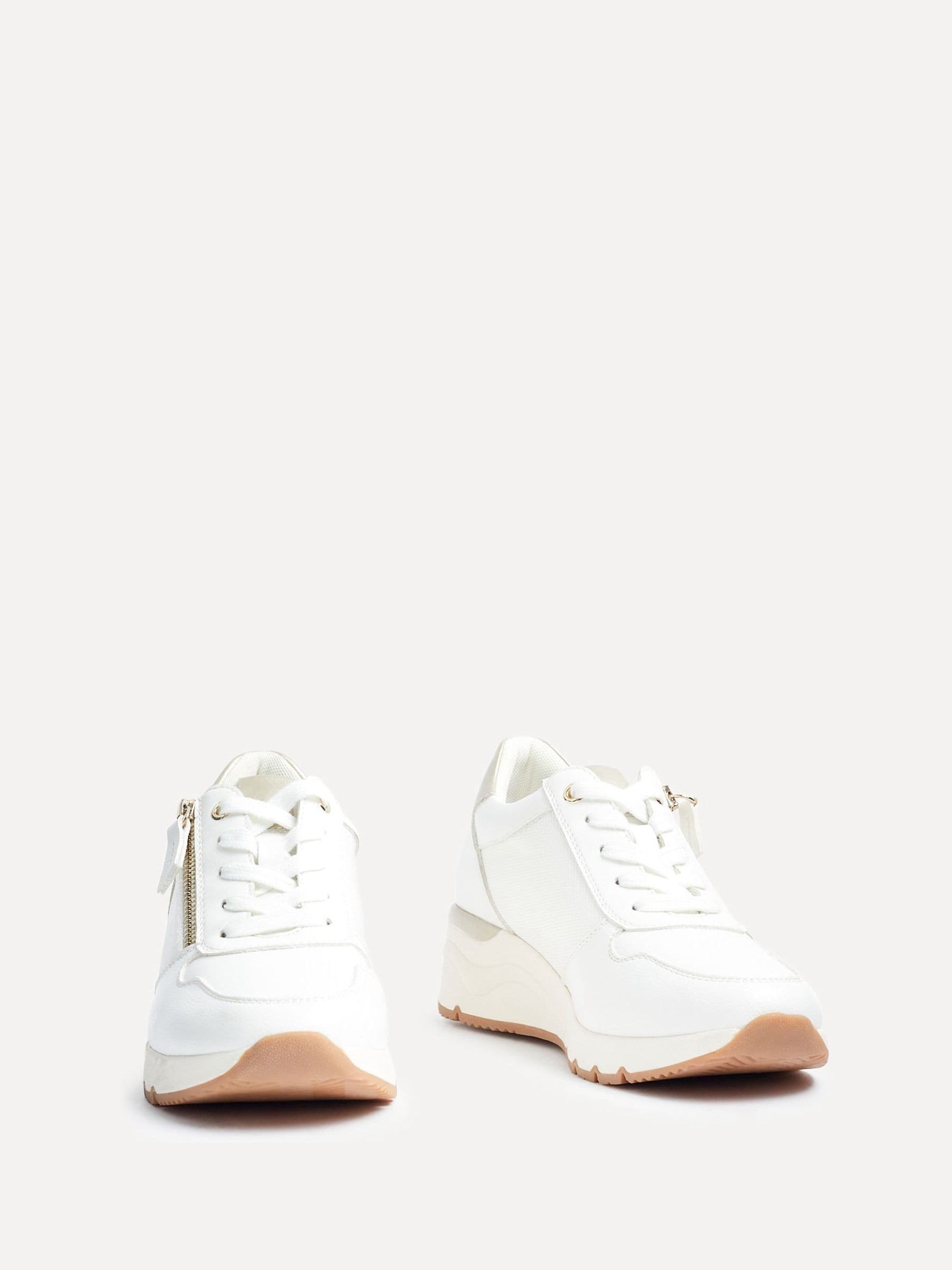 FIFTEEN LOVE 〜NKzip white〜　kenty size Buy Linzi White Kyla Lace Up Trainers With Side Zip Detail from