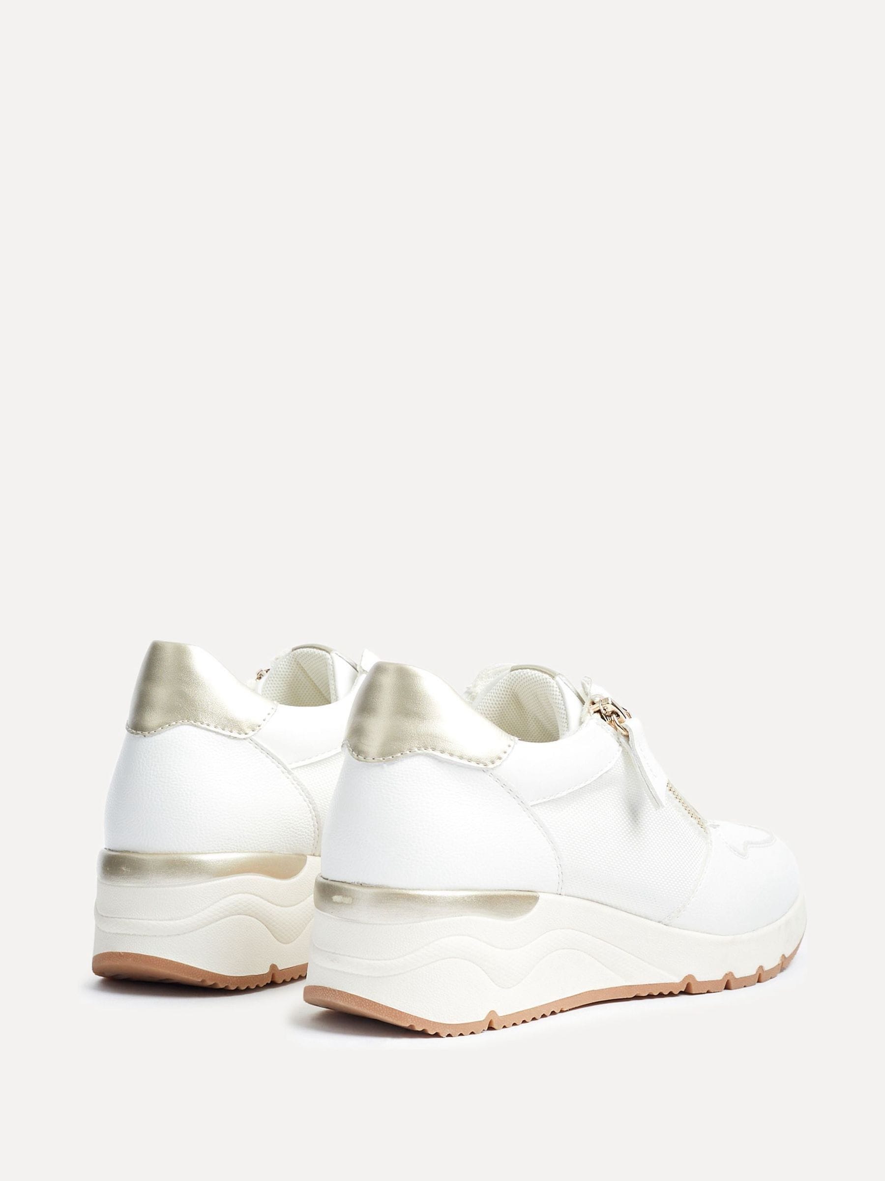 FIFTEEN LOVE 〜NKzip white〜　kenty size Buy Linzi White Kyla Lace Up Trainers With Side Zip Detail from