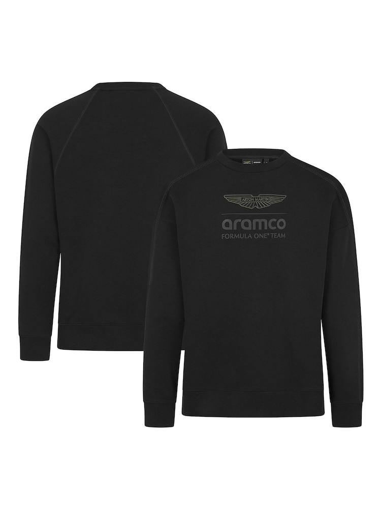 Fanatics Aston Martin Aramco Stealth Crew Black Sweater - Image 1 of 3