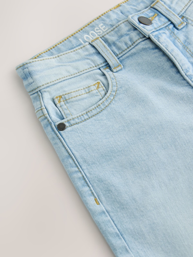 Bleach Wash Loose Fit Stretch Jeans (3-17yrs) - Image 4 of 4 Bleach Wash Loose Fit Stretch Jeans (3-17yrs) - Image 4 of 4