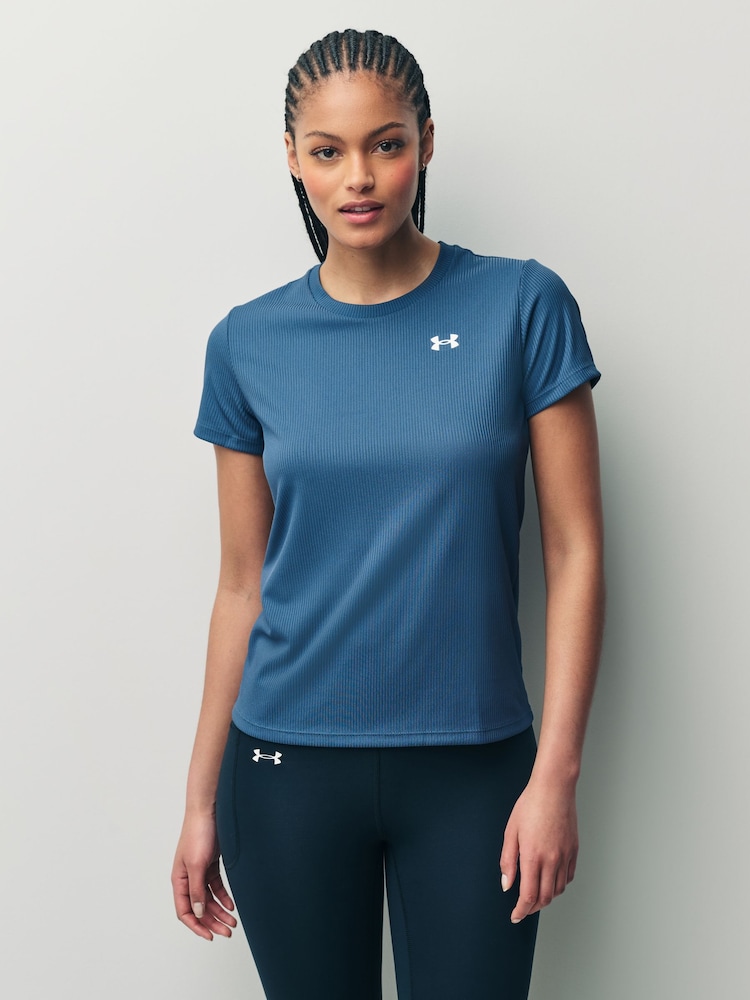 Under Armour Navy Tech Rib Crew Neck T-Shirt - Image 1 of 6