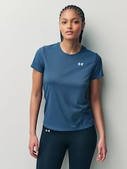 Under Armour Navy Tech Rib Crew Neck T-Shirt - Image 3 of 6