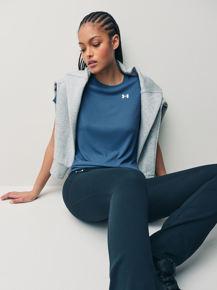Under Armour Navy Tech Rib Crew Neck T-Shirt - Image 6 of 6
