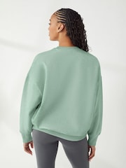 Under Armour Green Oversized Rival Fleece Crew Sweatshirt - Image 2 of 5