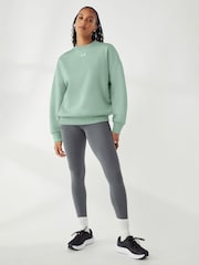 Under Armour Green Oversized Rival Fleece Crew Sweatshirt - Image 3 of 5