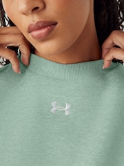 Under Armour Green Oversized Rival Fleece Crew Sweatshirt - Image 4 of 5