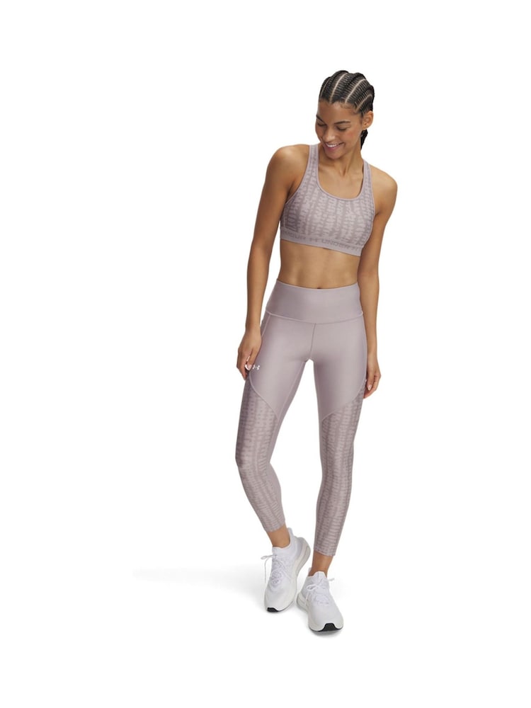 Under Armour Grey Tech Print Panel Ankle Leg Leggings - Image 1 of 3