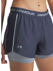 Under Armour Grey Tech Play Up 2-in-1 Shorts - Image 3 of 4