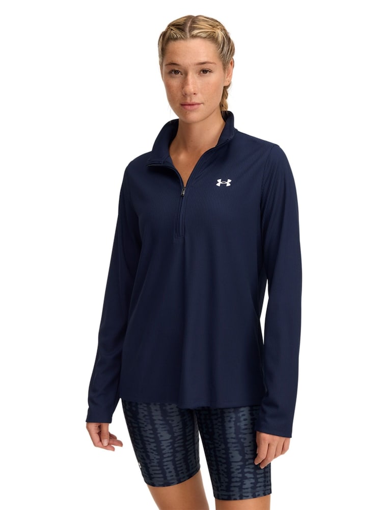 Under Armour Blue Tech Twist 1/2 Zip Sweat Top - Image 1 of 3