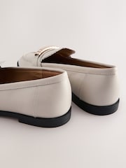 Bone Standard Fit Forever Comfort® Leather Chain Detail Slim Loafers - Image 6 of 9